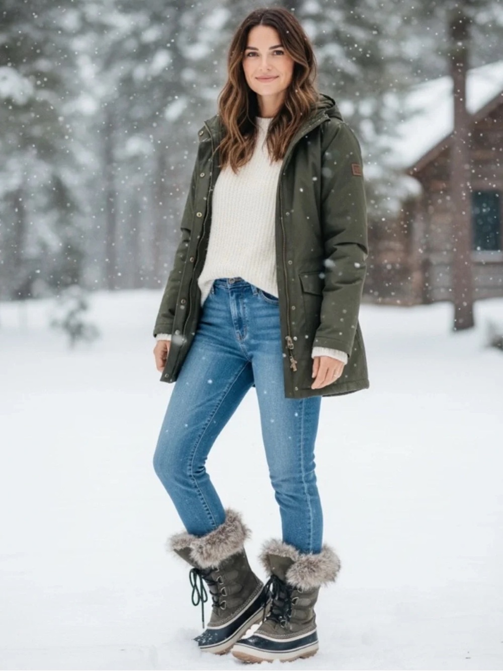 Sorel Joan of Arctic - Quarry, Black Tall Furry Snow Boots